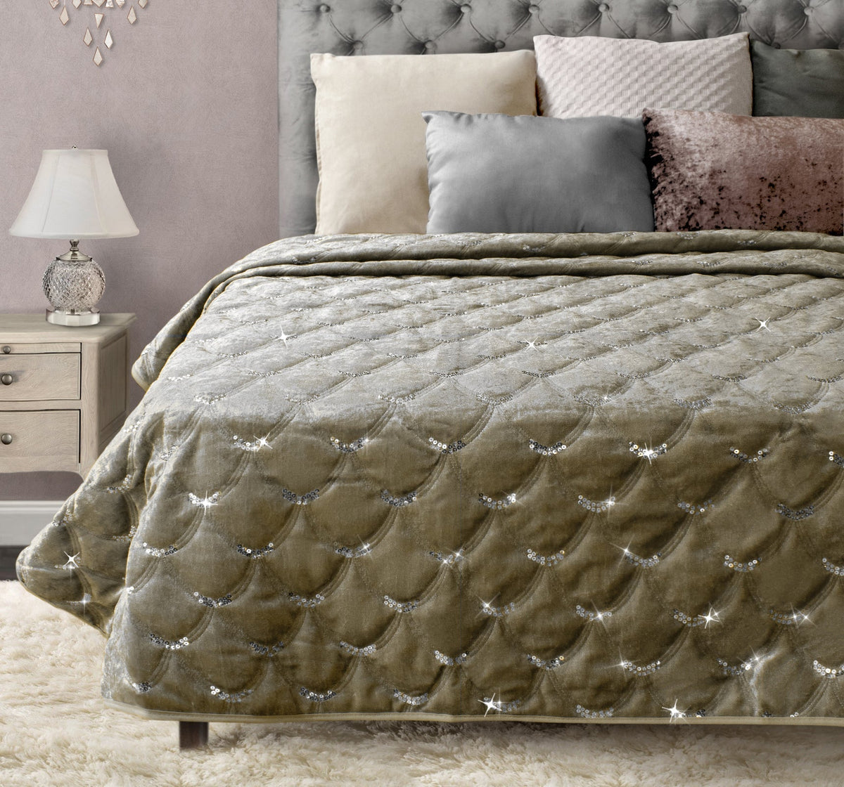 Intimates Crushed Velvet And Sequins Bedspread
