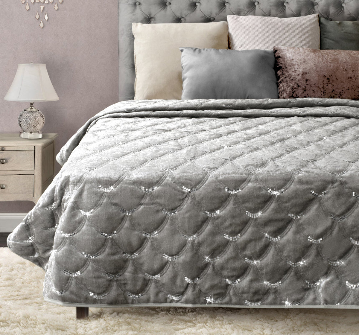 Intimates Crushed Velvet And Sequins Bedspread