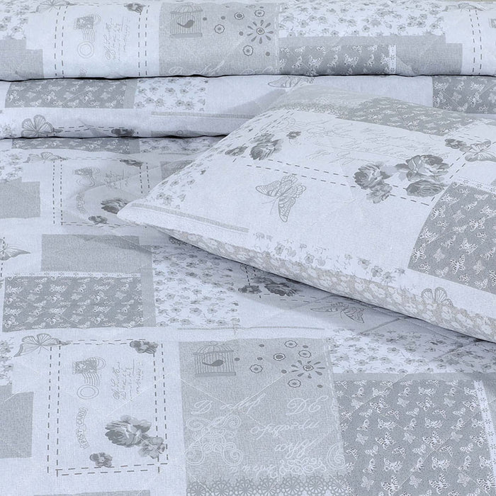 Shabby Chic Floral Grey Maya Bedspread Set