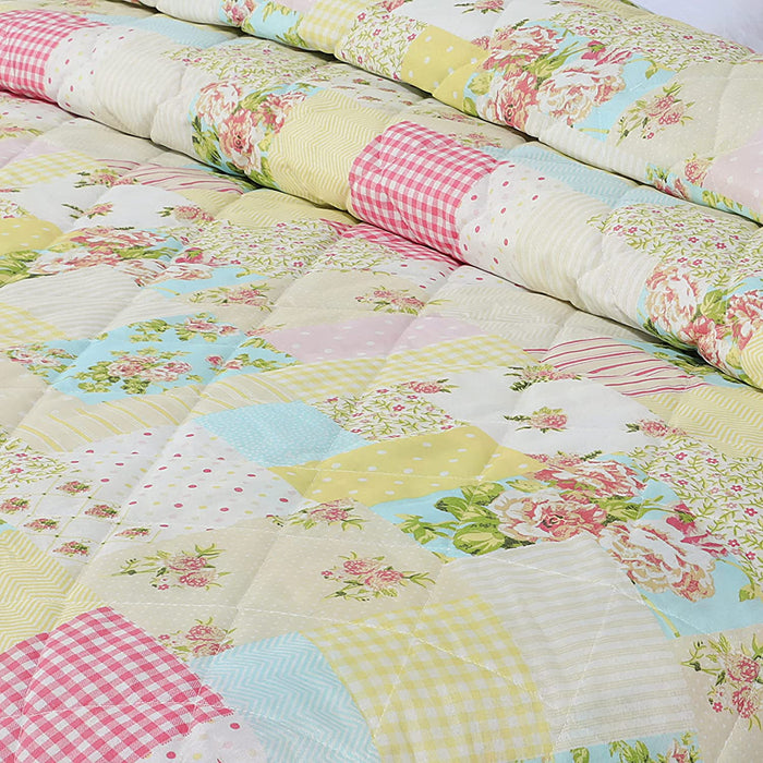 Shabby Chic Floral Candice Patchwork Bedspread Set