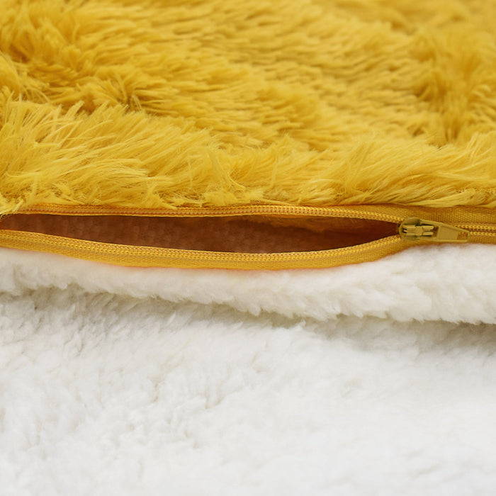 Alaska Faux Fur Teddy Ochre Sherpa Duvet Cover & Pillowcase Set