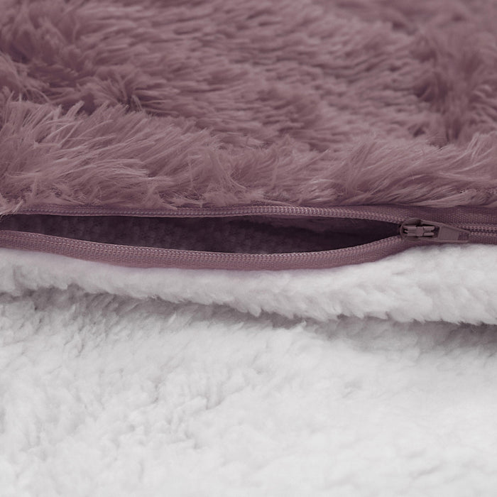 Alaska Faux Fur Teddy Pink Sherpa Duvet Cover & Pillowcase Set