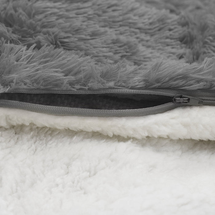 Alaska Faux Fur Teddy Silver Sherpa Duvet Cover & Pillowcase Set