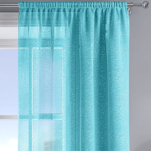 Alessandria Sparkle Teal Slot Top Voile Panel