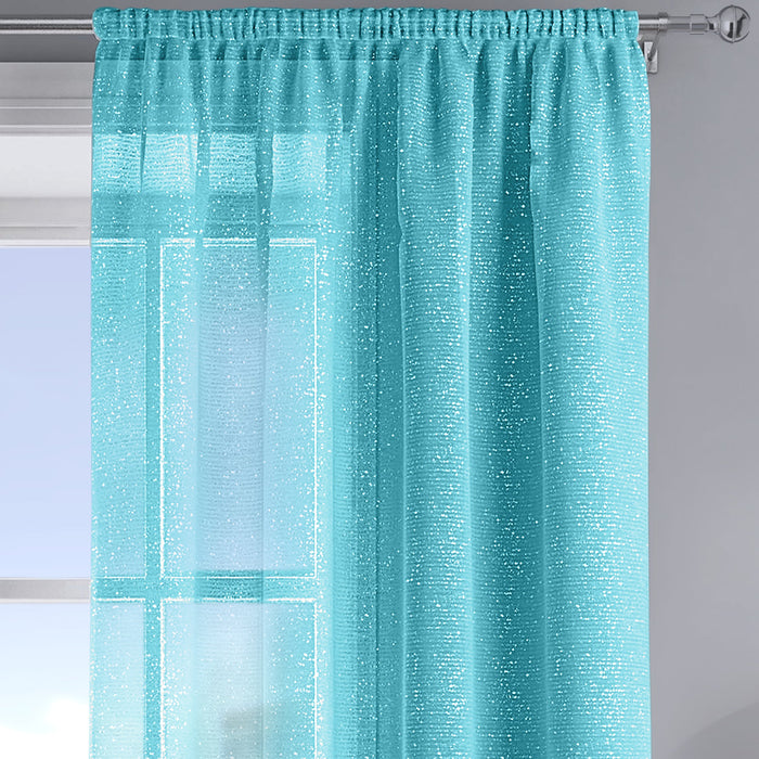 Alessandria Sparkle Teal Slot Top Voile Panel