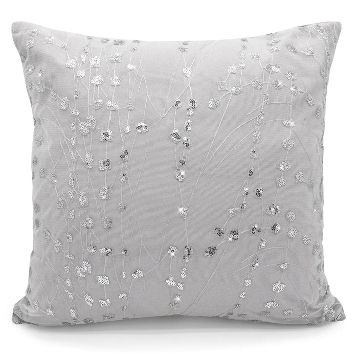 Amara Crinkle Sequins Silver Cushion Cover