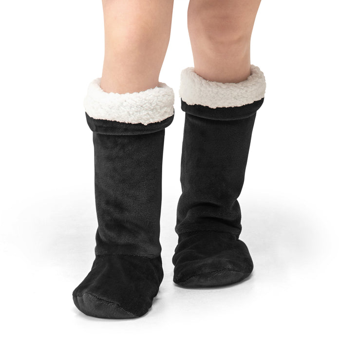 Black Oversized Slipper Socks
