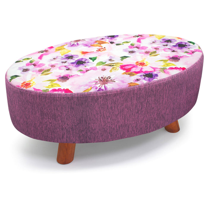 Luxury Bloom Floral Oval Footstool