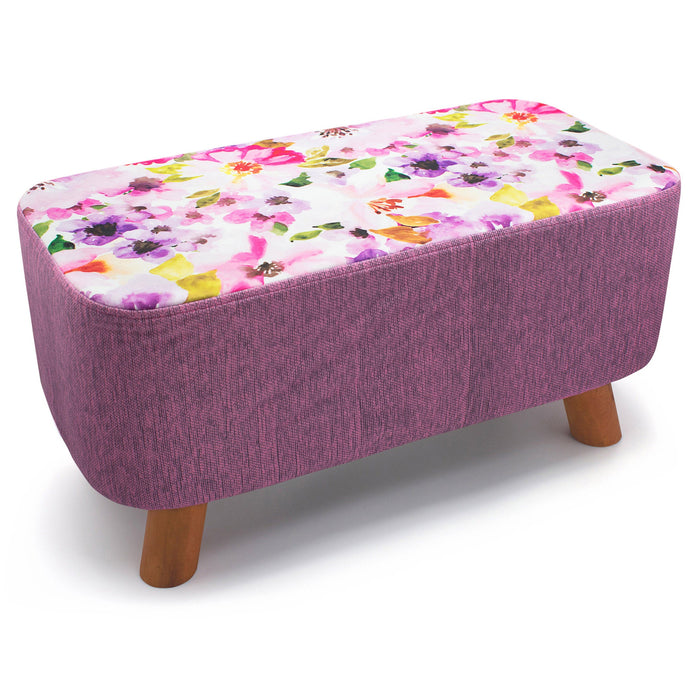 Luxury Bloom Floral Rectangular Footstool