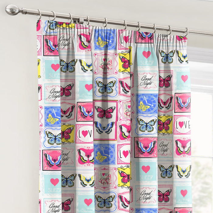 Butterfly Maison Pencil Pleat Curtains