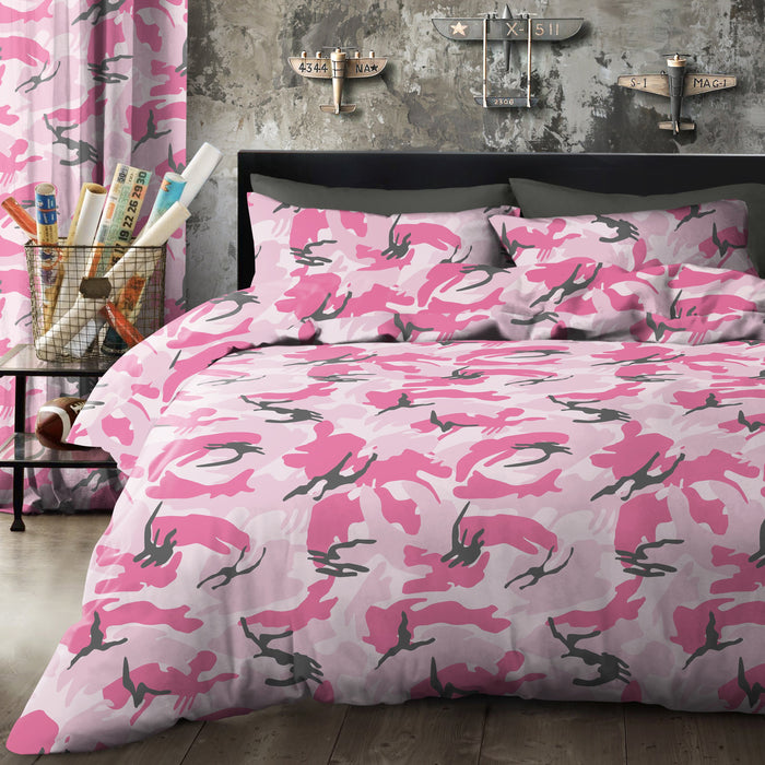 Camouflage Pink Duvet Cover & Pillowcase Set