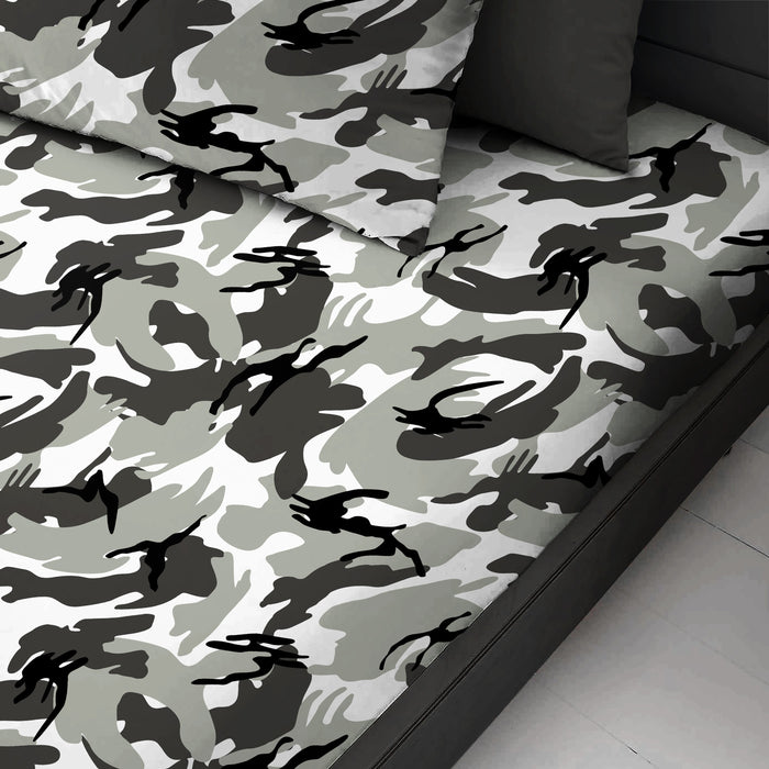 Camouflage Grey Fitted Sheet