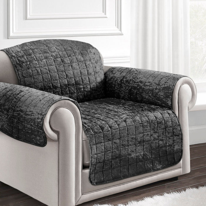Intimates Luxury Charcoal Crushed Velvet Sofa Protector