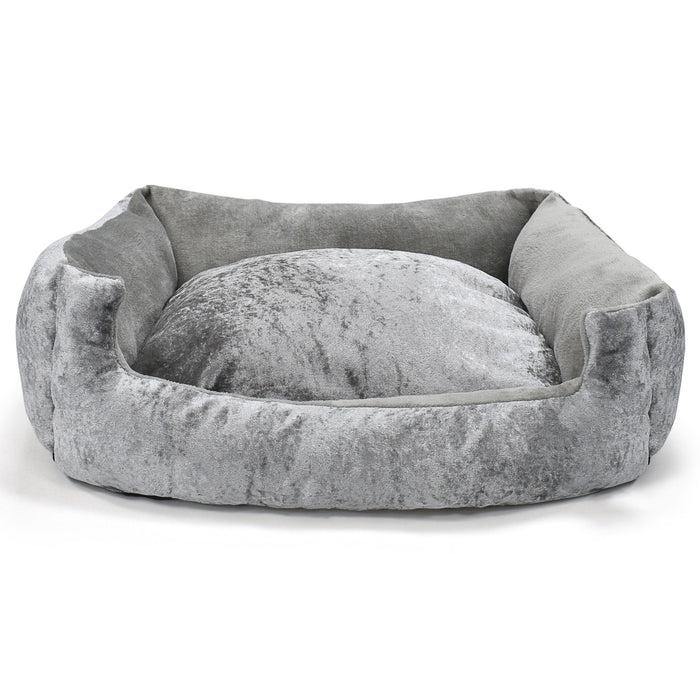 Crushed Velvet Cuddler Pet Bed