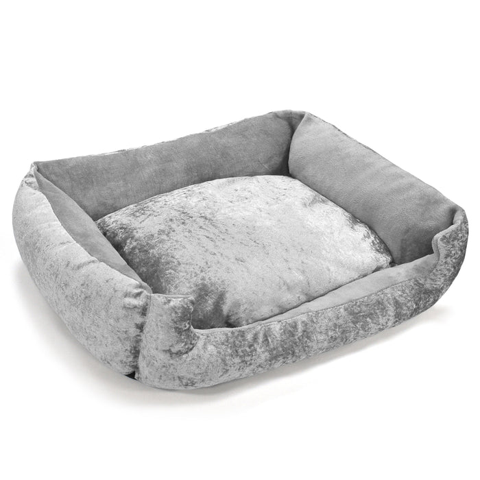 Crushed Velvet Cuddler Pet Bed