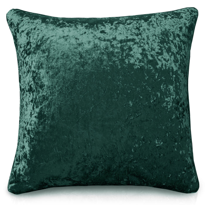Plain Crushed Velvet Emerald Green Cushion Cover