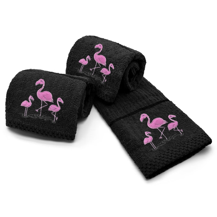 Black Flamingo Tea Towel