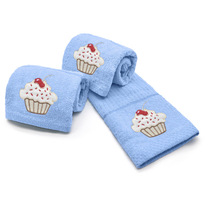 Blue Cupcake Tea Towel