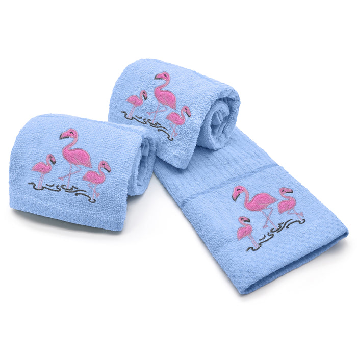 Blue Flamingo Tea Towel
