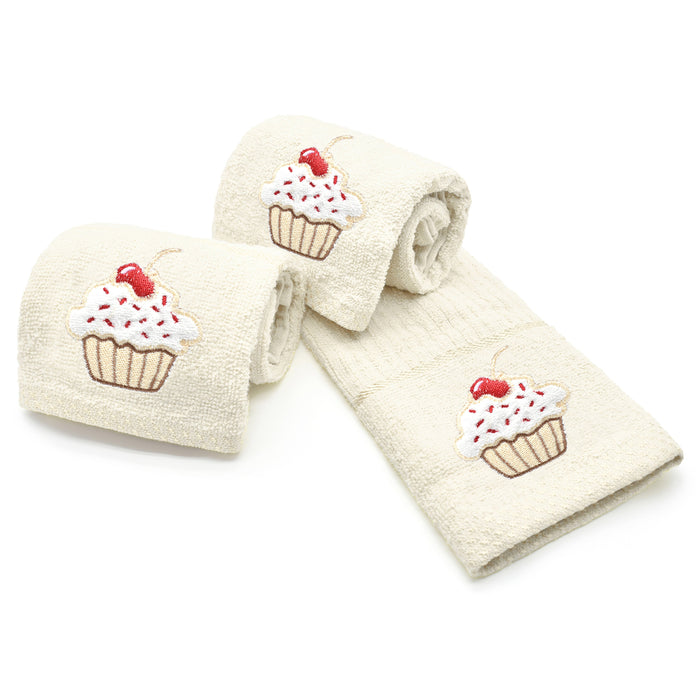 Cream Cupcake Tea Towel