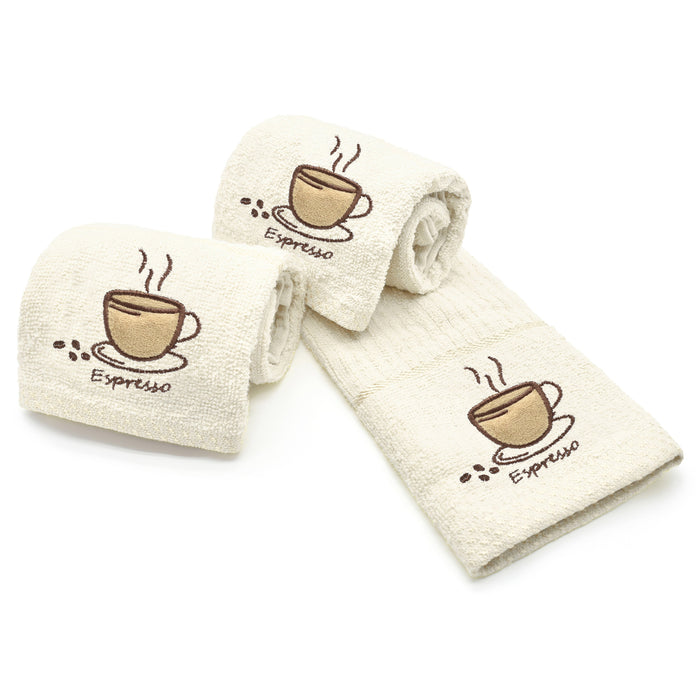 Cream Espresso Tea Towel