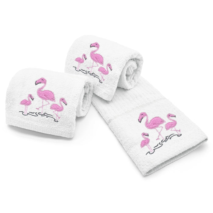 White Flamingo Tea Towel