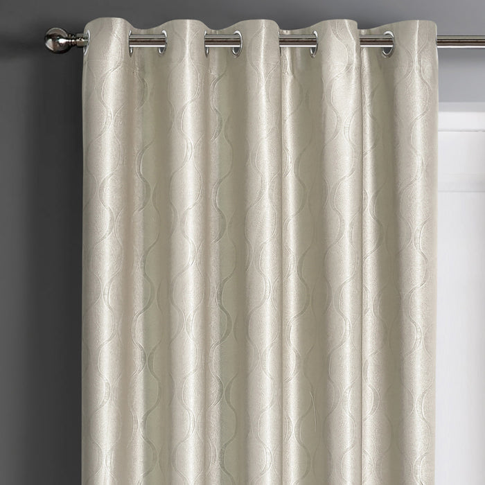 Evisa Cream Thermal Dimout Ready Made Eyelet Curtains