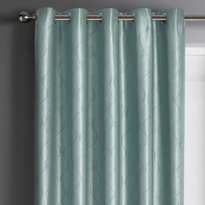 Evisa Duck Egg Thermal Dimout Ready Made Eyelet Curtains