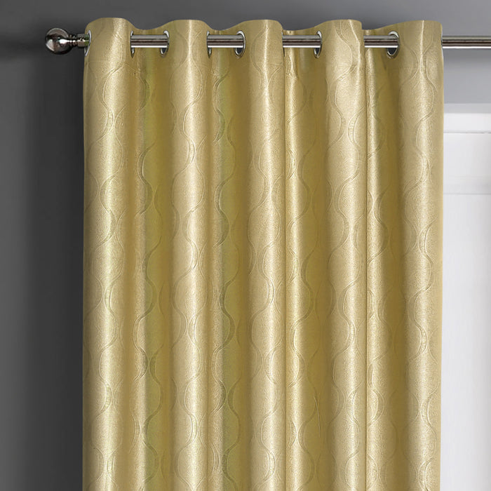 Evisa Ochre Ready Made Thermal Dimout Curtains