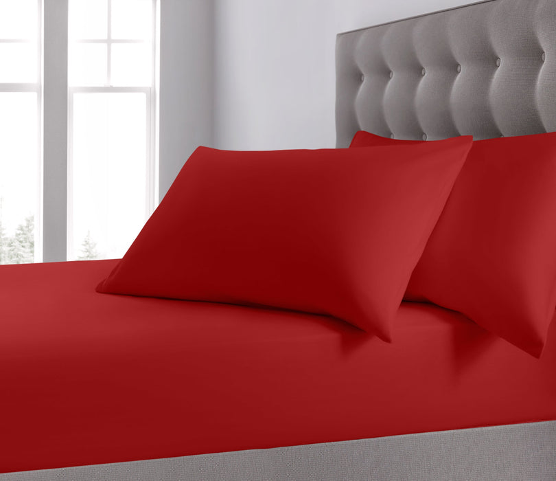 Plain Dyed Fitted Sheet Red