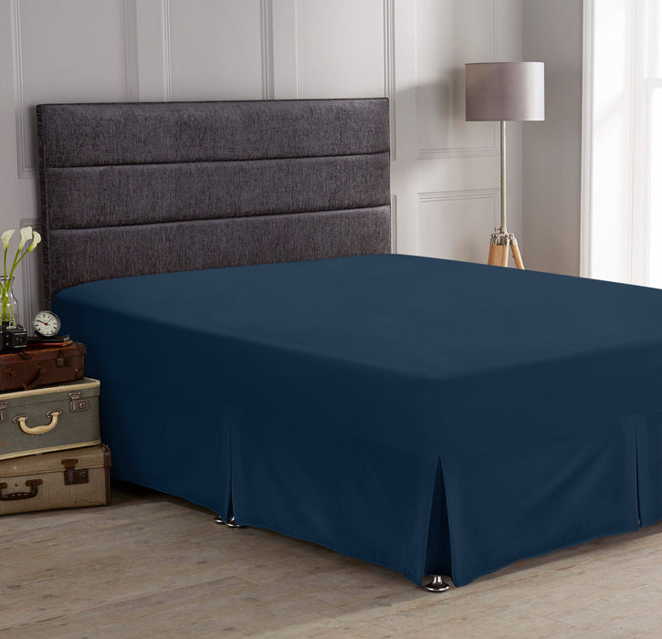Percale Plain Dyed Valance Sheet Navy