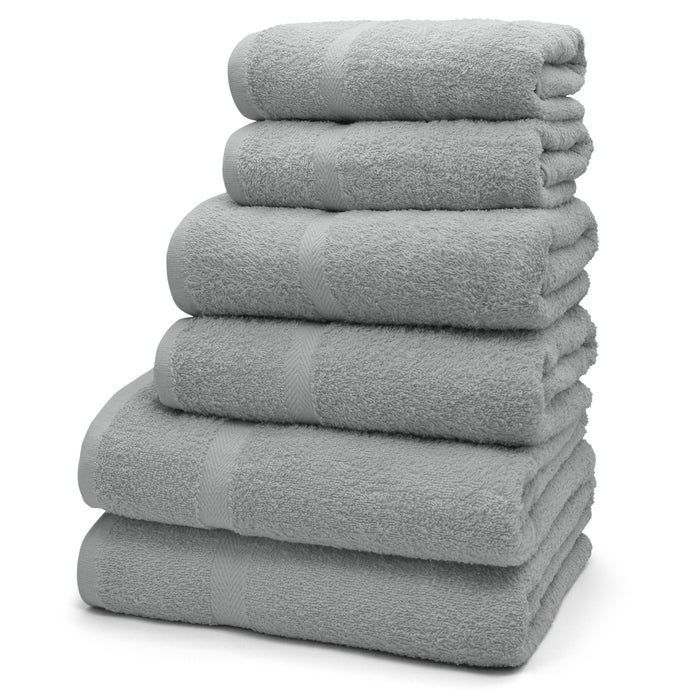 Gemini 100% Cotton Silver Towels