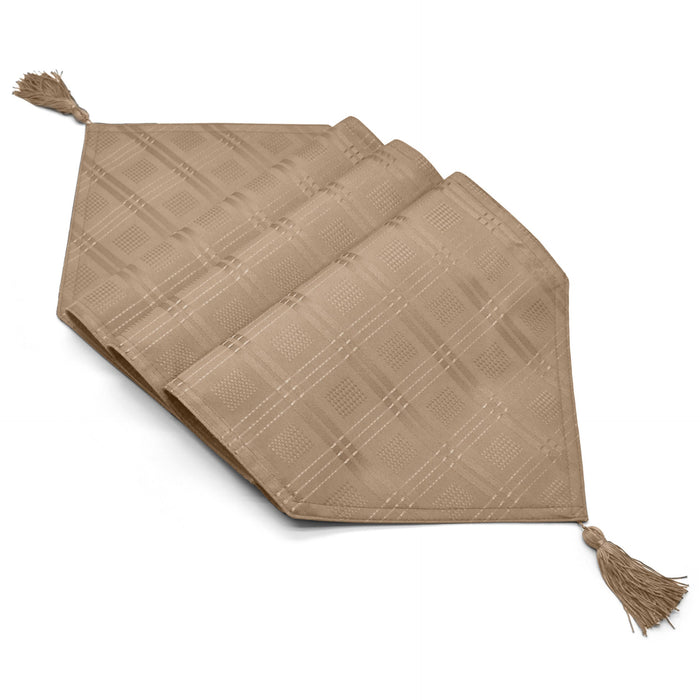 Luxury Jacquard Hampton Latte Table Runner