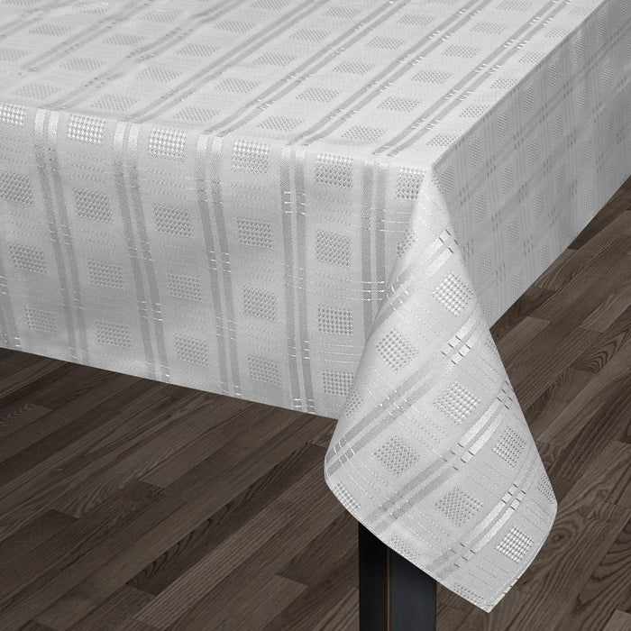 Hampton Luxury Jacquard Silver Tablecloth