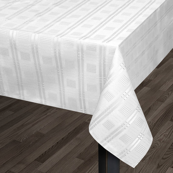 Hampton Luxury Jacquard White Tablecloth