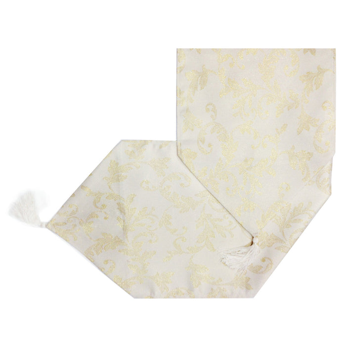 Luxury Jacquard Heather Cream Table Runner