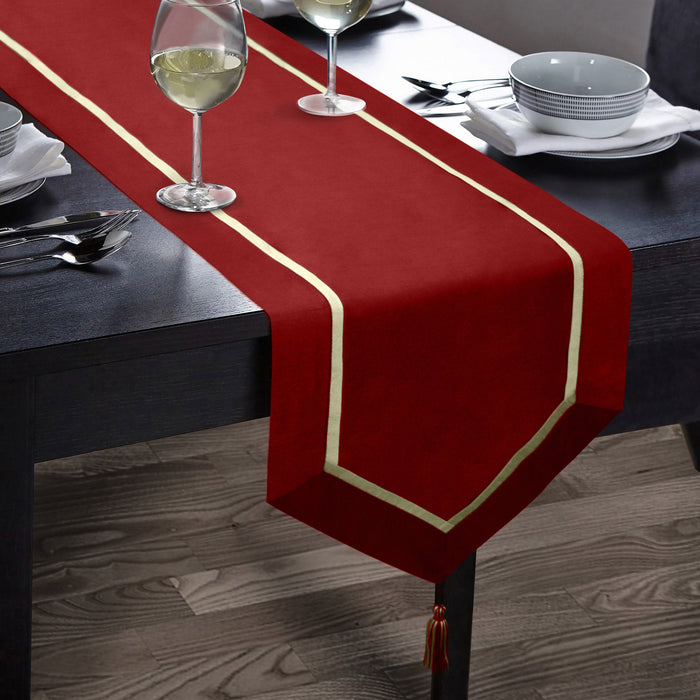 Kensington Faux Silk Red Table Runner