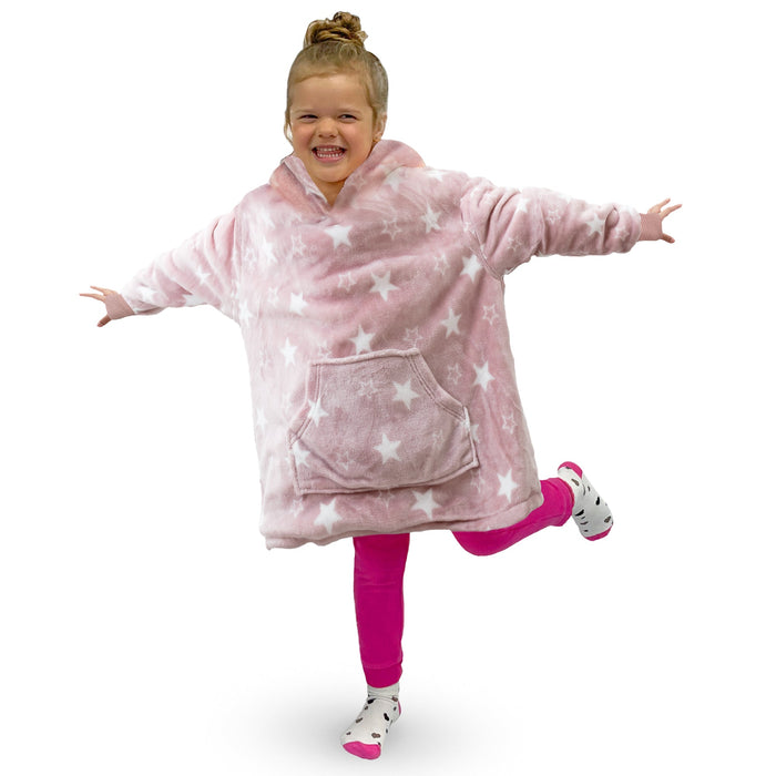 Kids Stars Pink Oversized Hoodie