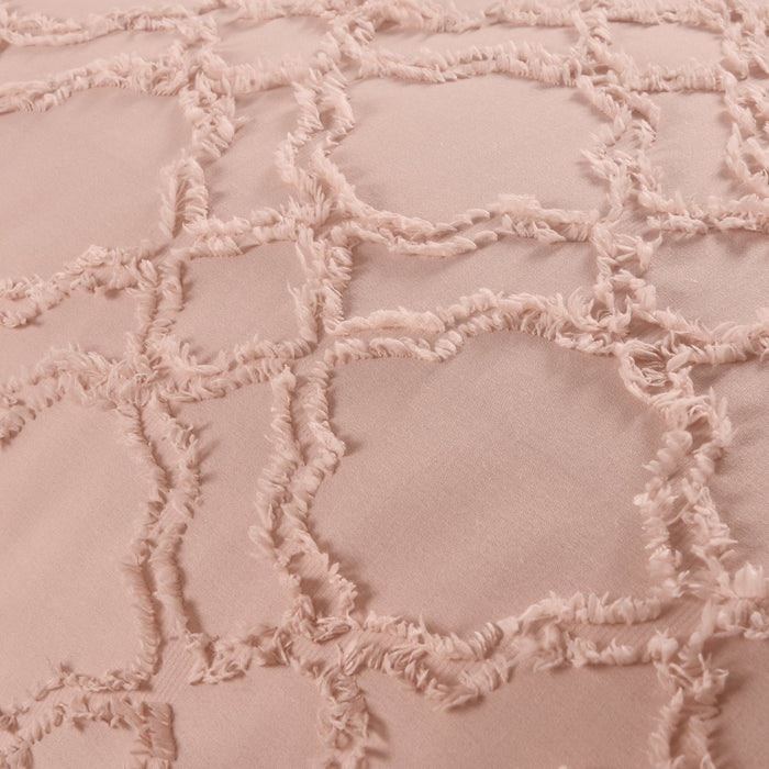 Kiera Tufted Blush Pink Duvet Cover & Pillowcase Set