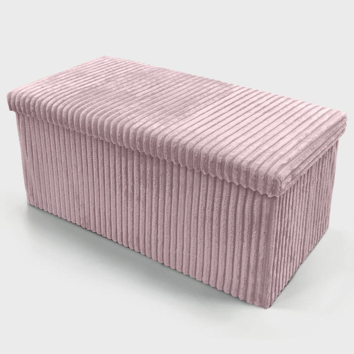 Large Blush Pink Corduroy Storage Box