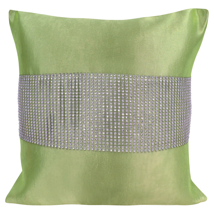 Manhattan Green Diamante Cushion Cover