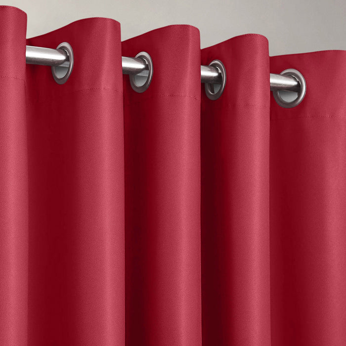 Manhattan Red Thermal Blackout Ready Made Eyelet Curtains