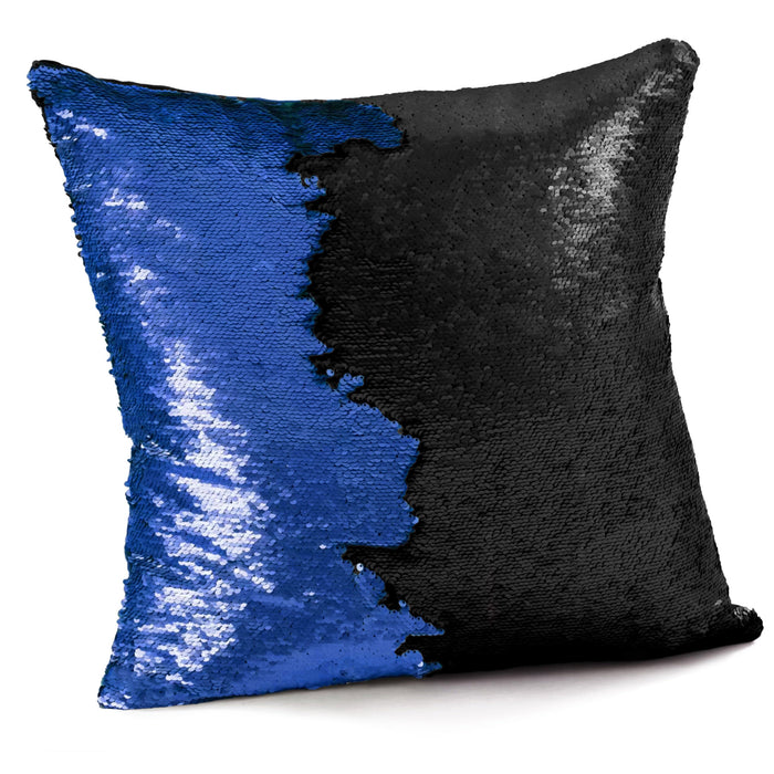 Mermaid Sequins Blue & Black Cushion Cover