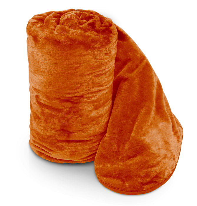 Orange Faux Fur Mink Blanket