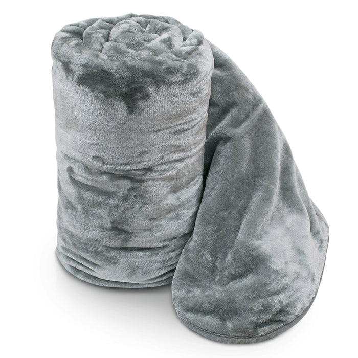 Silver Faux Fur Mink Blanket