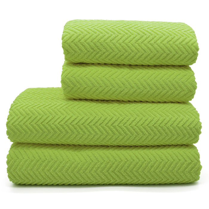Moda Chevron 500gsm Cotton Lime Green Towels