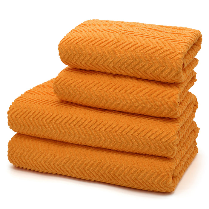 Moda Chevron 500gsm Cotton Tangerine Towels