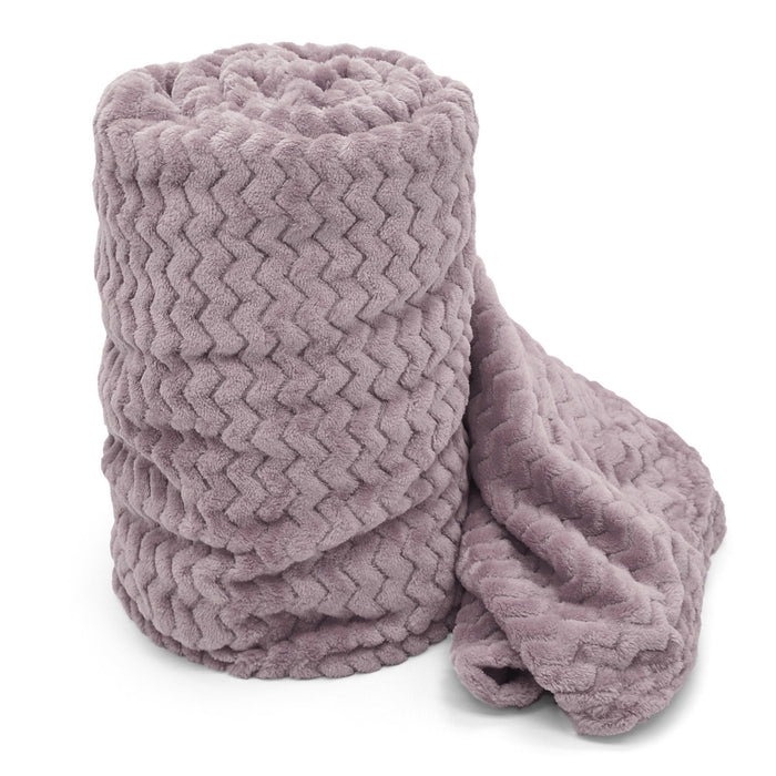 Chevron Moda Plush Mauve Blanket