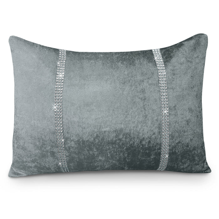 Ombre Grey Crushed Velvet Boudoir Cushion