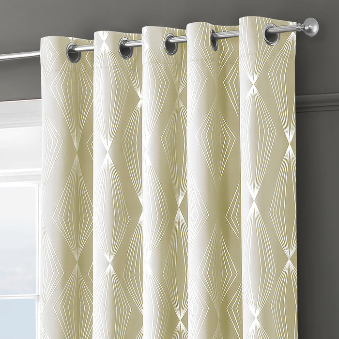 Onyx Cream Ready Made Thermal Eyelet Curtains